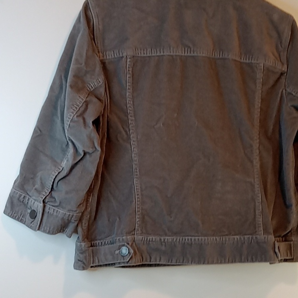 J Jill Gray Corduroy Button Up Jacket Women's Sz Medium Petite Gray EUC NICE! - Picture 8 of 12